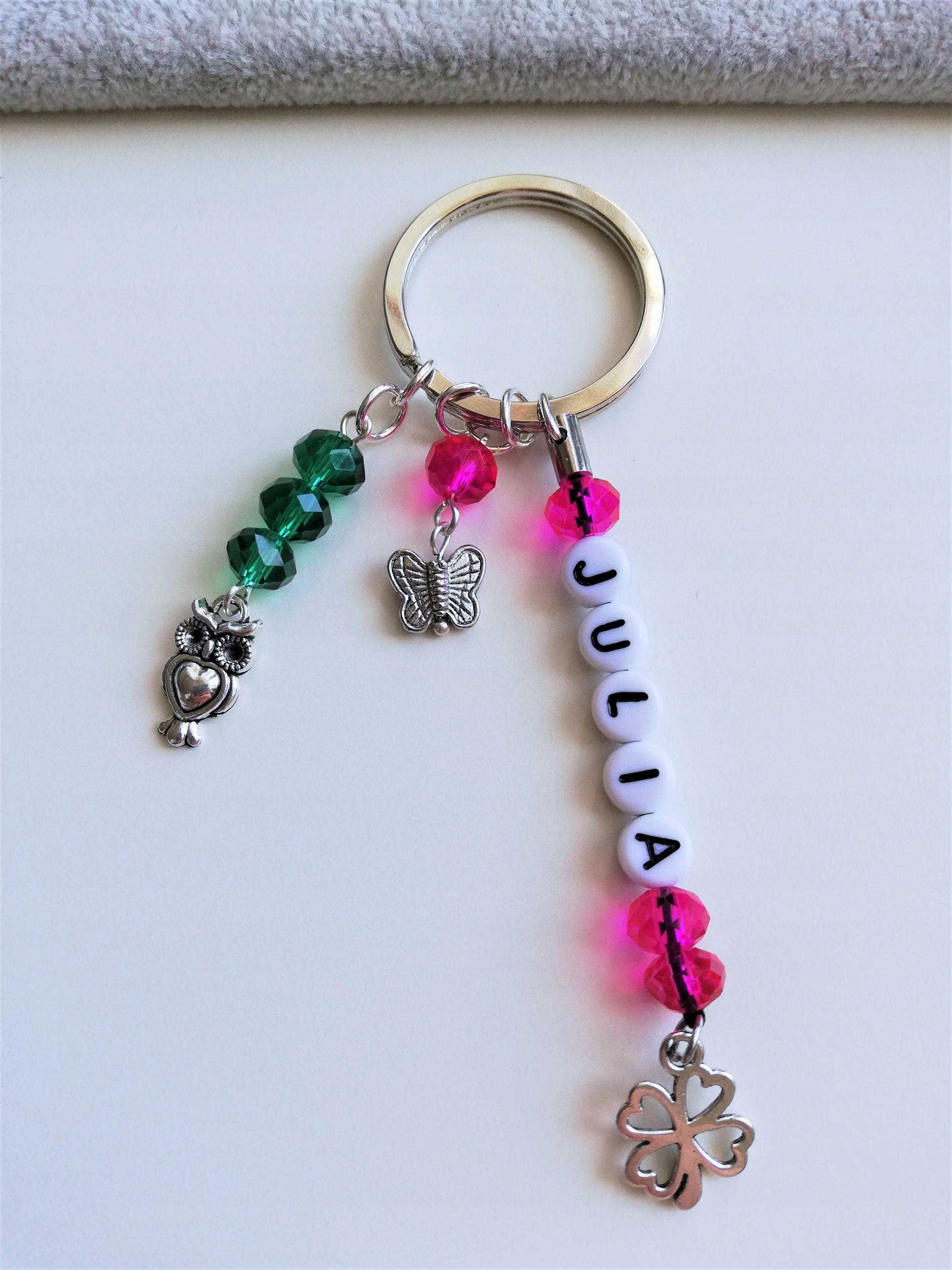 

Brelok Breloczek Kwiat Sowa Koniczyna Motyl Imię