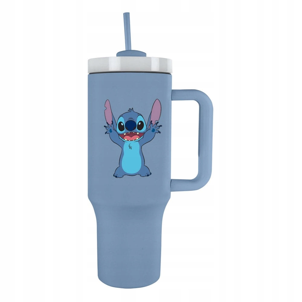 Kovový hrnek s brčkem a rukojetí Disney: Lilo & Stitch 1130 ml