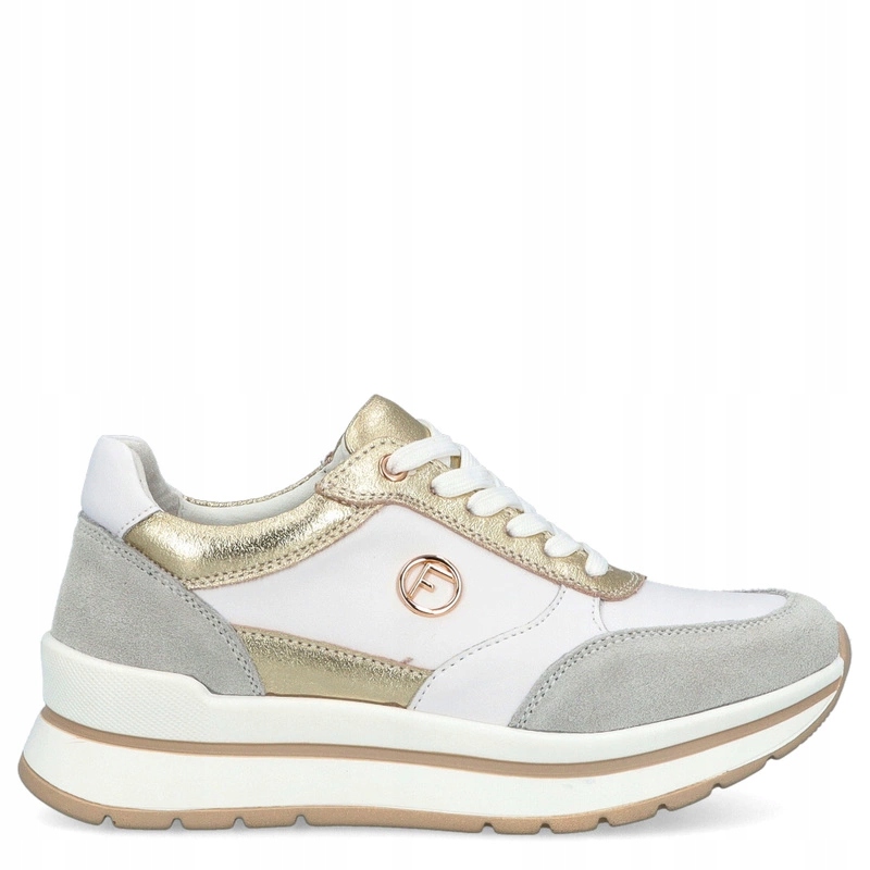 Dámské kožené tenisky Filippo DP6858/25 Bílo-zlaté 40