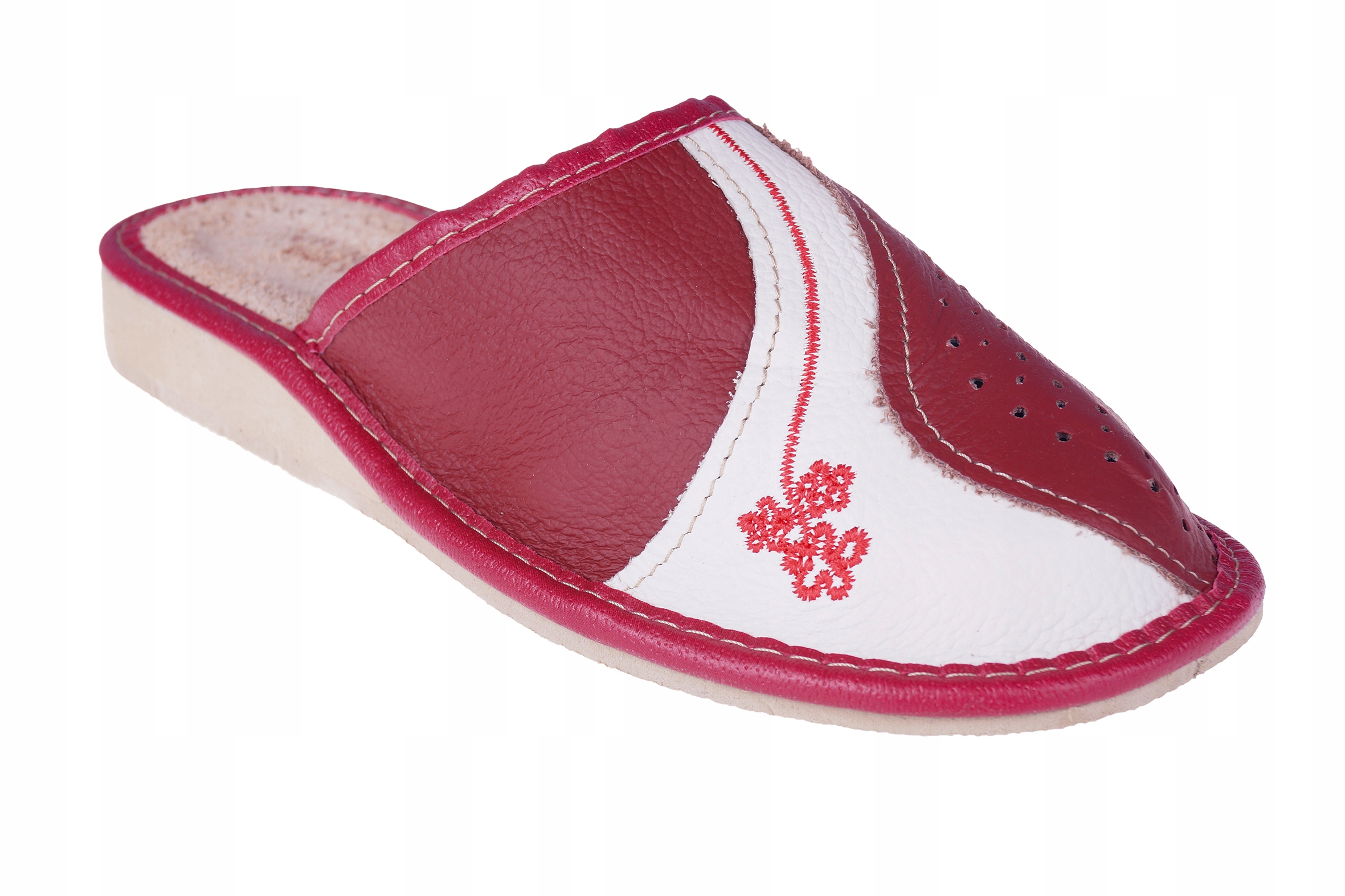 

Polskie pantofle domowe skórzane damskie r.40