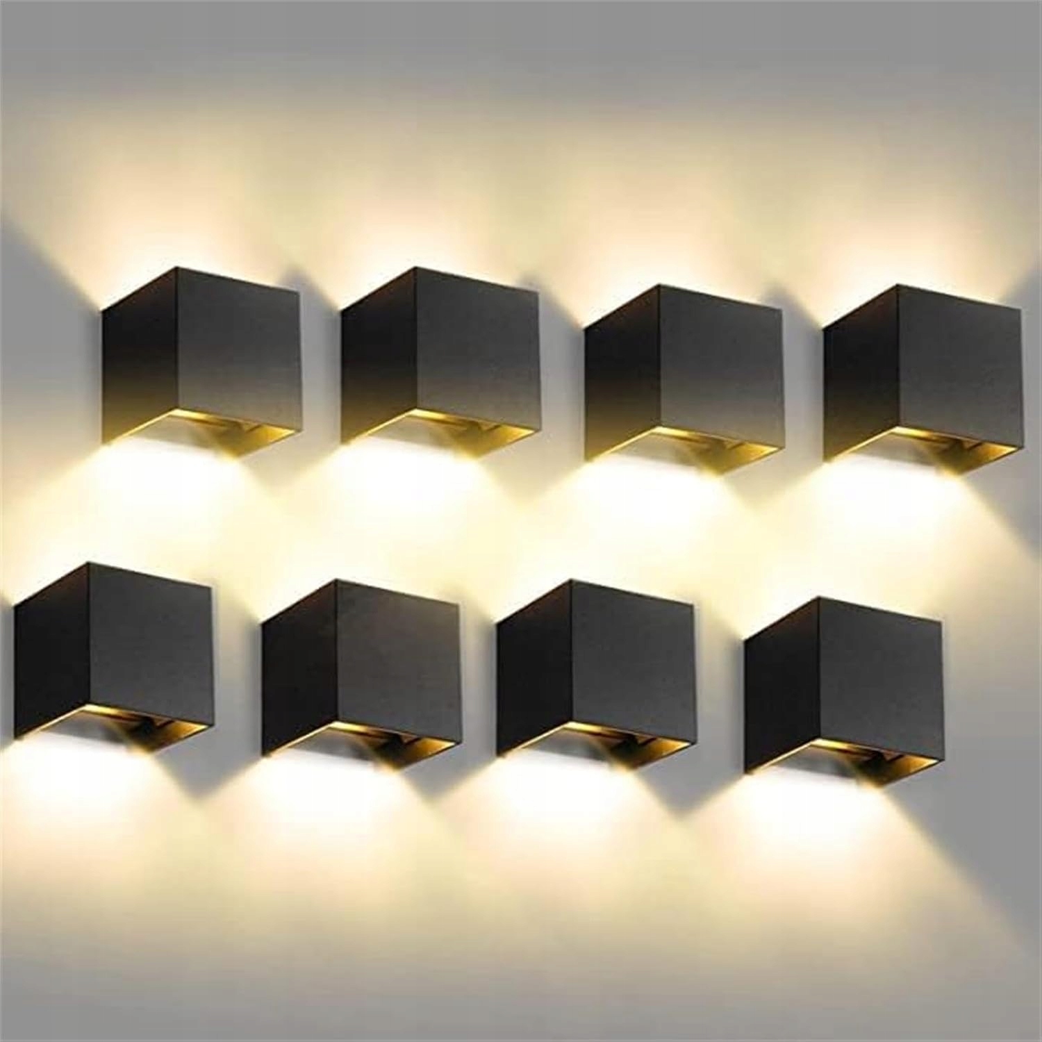 Vonkajšia nástenná Led lampa 8 ks 12W IP65 3000K nastaviteľná
