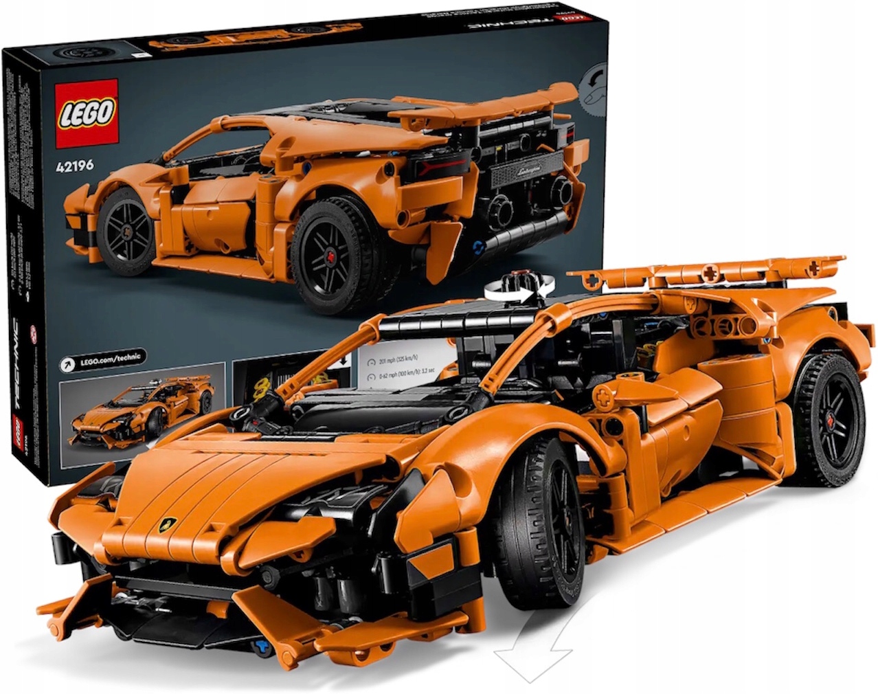 Lego Technic 42196 Oranžové Lamborghini Huracán Tecnica