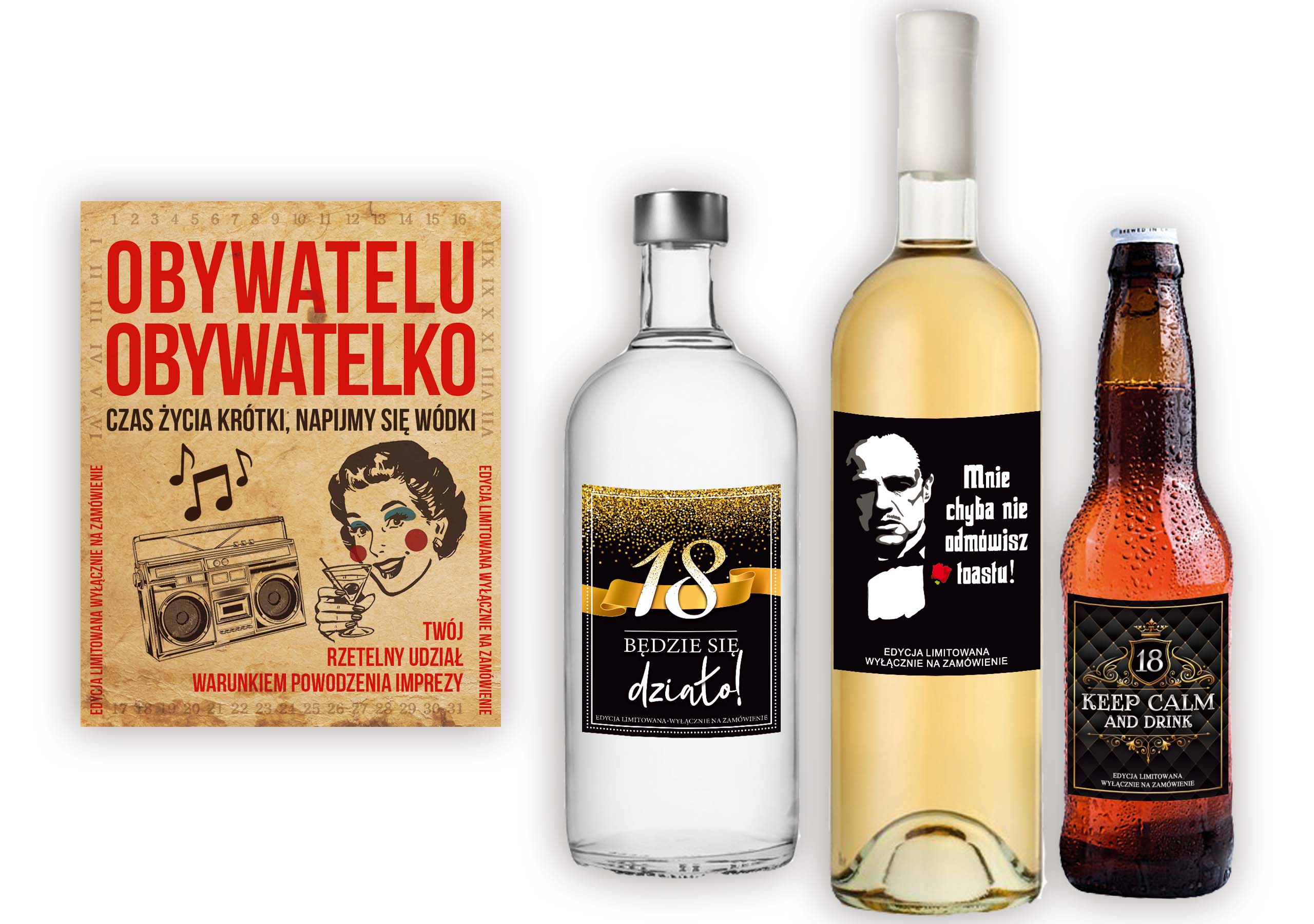 Naklejki na Butelki na Imprezę PRL Obywatelu Obywatelko - 10 szt NAK_05 EAN (GTIN) 5904954648002