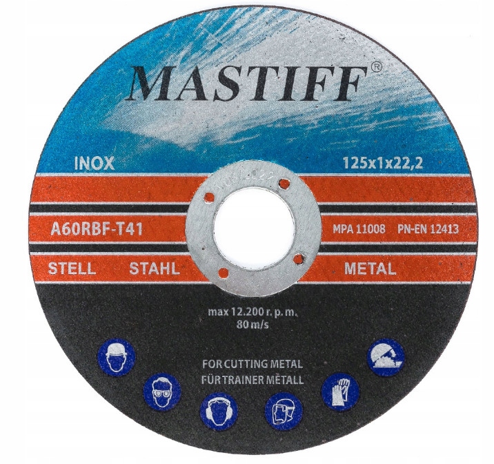 

Tarcza Do Cięcia Metalu Inox 125x1,0 Mastiff 10szt