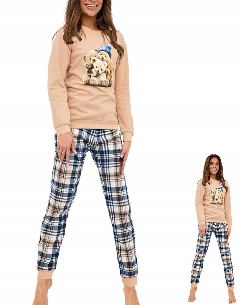 Dámské pyžamo Cornette Bears 671 XL 42 Béžová
