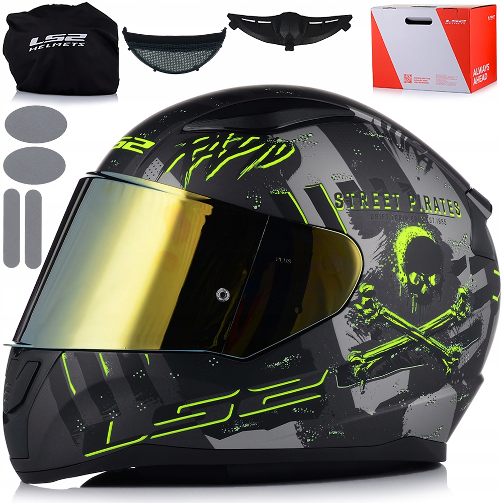 Motocyklová Prilba LS2 FF353 Rapid II Pirates Matt Ece 22.06 Zlaté Sklo