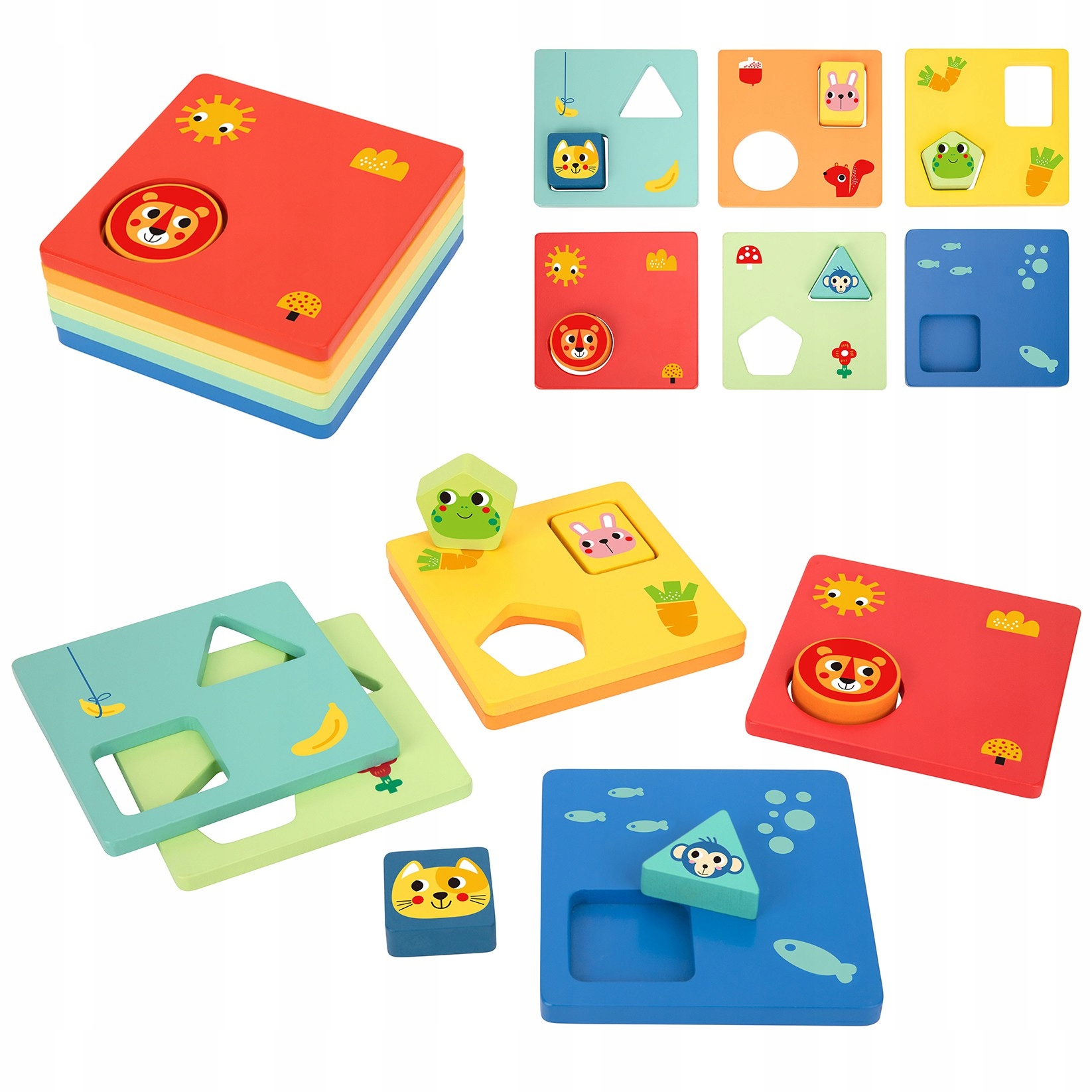 

Tooky Toy Układanka Montessori Kształty i