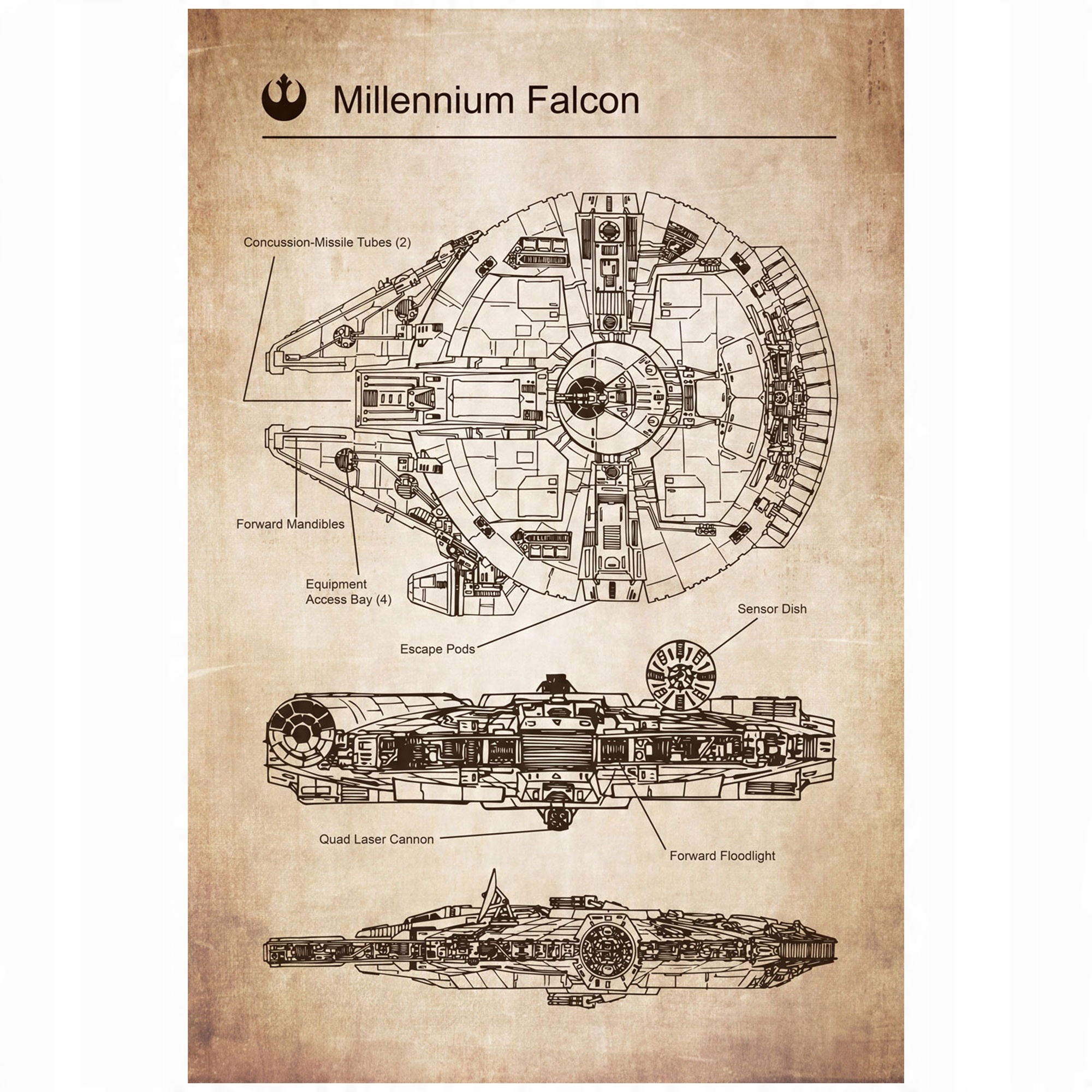 

Plakat Star Wars Sokół Millennium Falcon A1+