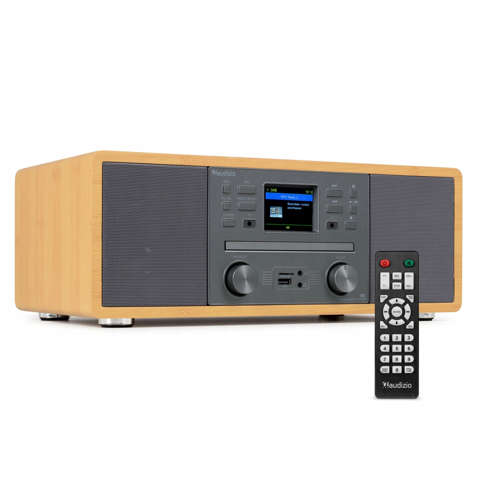 Radio internetowe z CD Bt Dab+ Fm Wifi jasne drewno Audizio