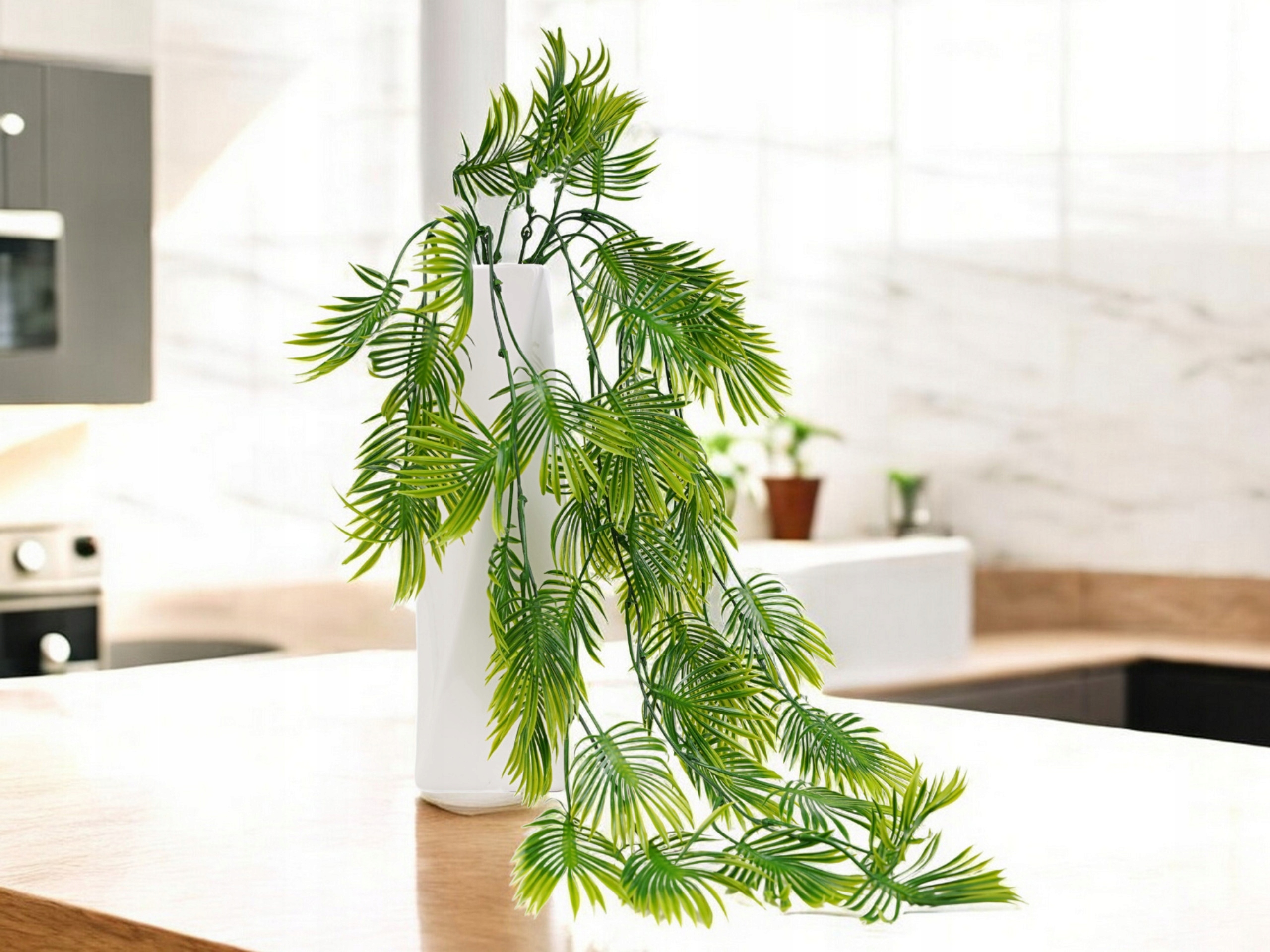 SZTUCZNE LIŚCIE XXL ZIELONE ŚCIANY ROŚLNA WISZĄCA 75CM ZWISAJĄCE GĘSTY ZWIS Wysokość maksymalna 75 cm