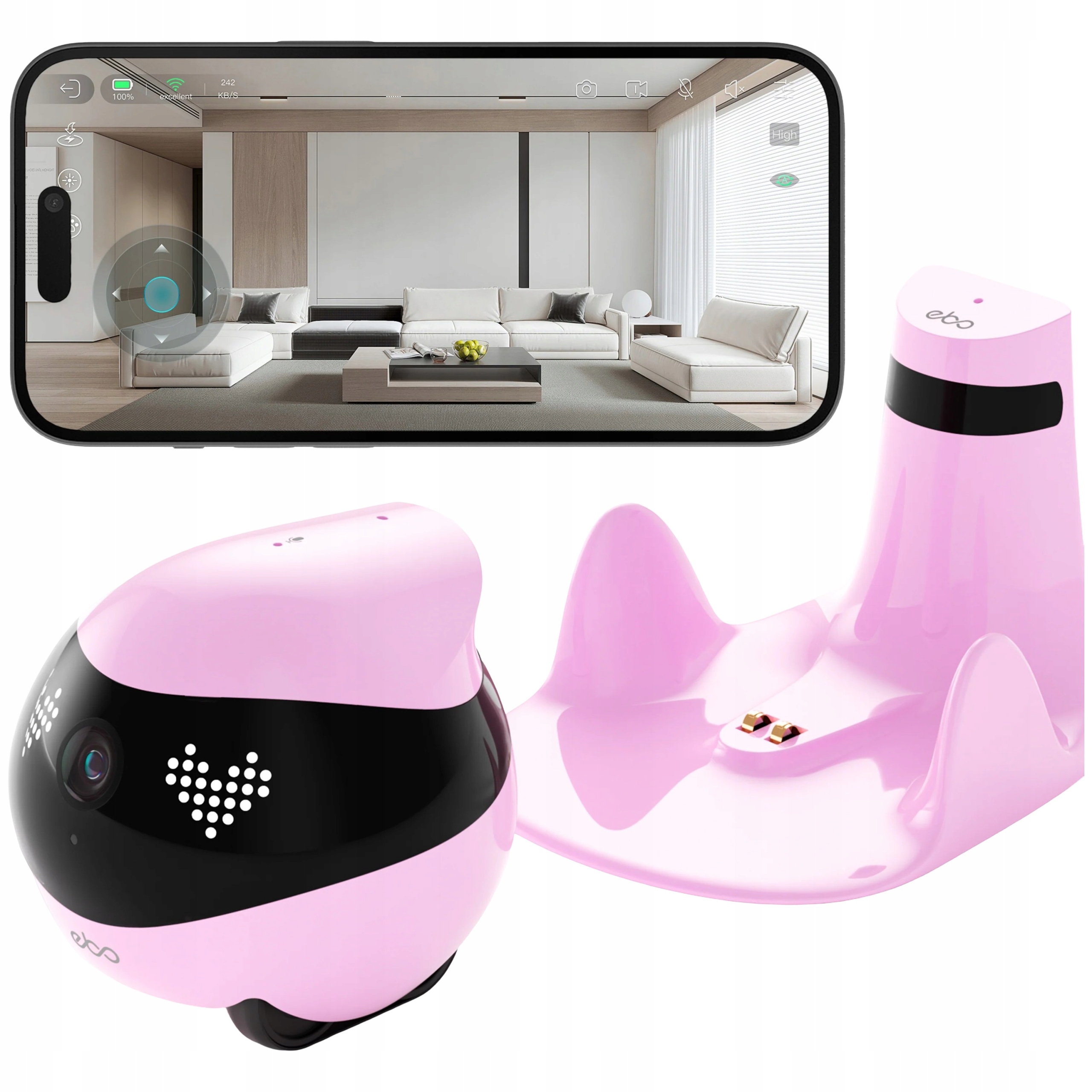 Kamera EnaBot Ebo Air 2 Mobilní monitorovací robot Ai Wi-Fi Ip