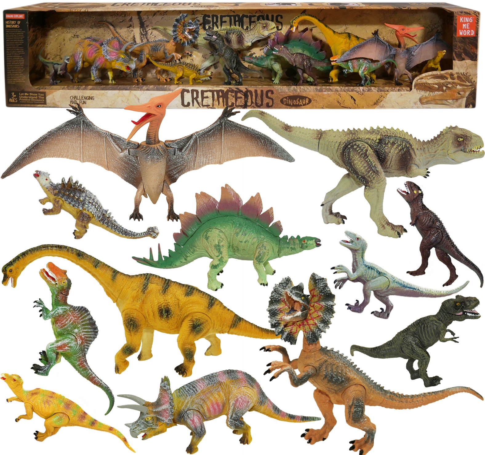 

Zestaw Duże ruchome Dinozaury figurki 12szt