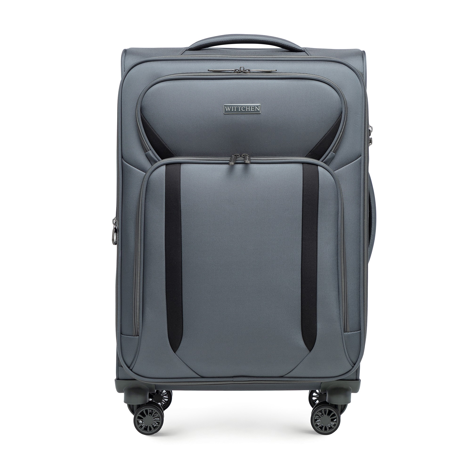 Walizka Wittchen Prime Line 56-3S-182-01 materiałowa szaro-czarna