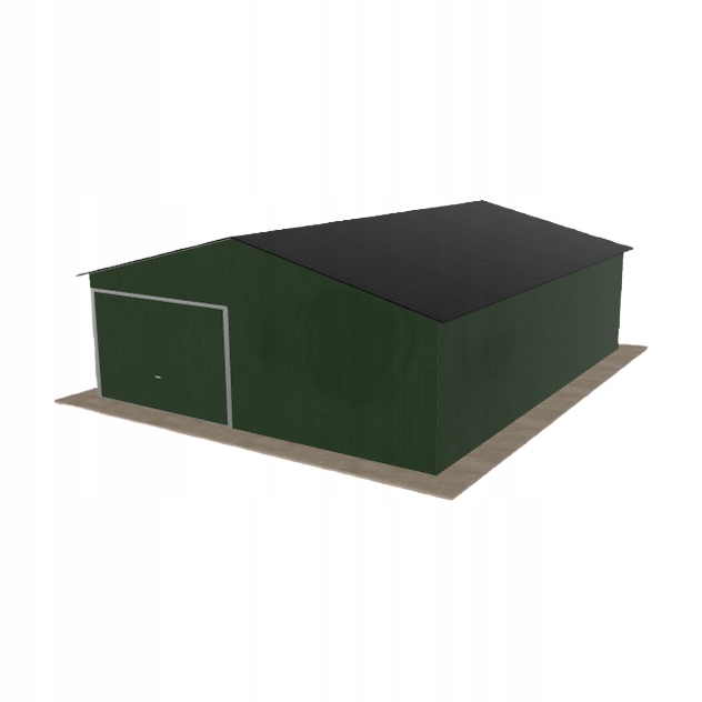 Plechová garáž 6.5 x 8 m, jednopolohová, dvouspádová, zelená