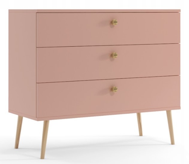 

Komoda Boho Skandynawska 100 cm róż szuflady