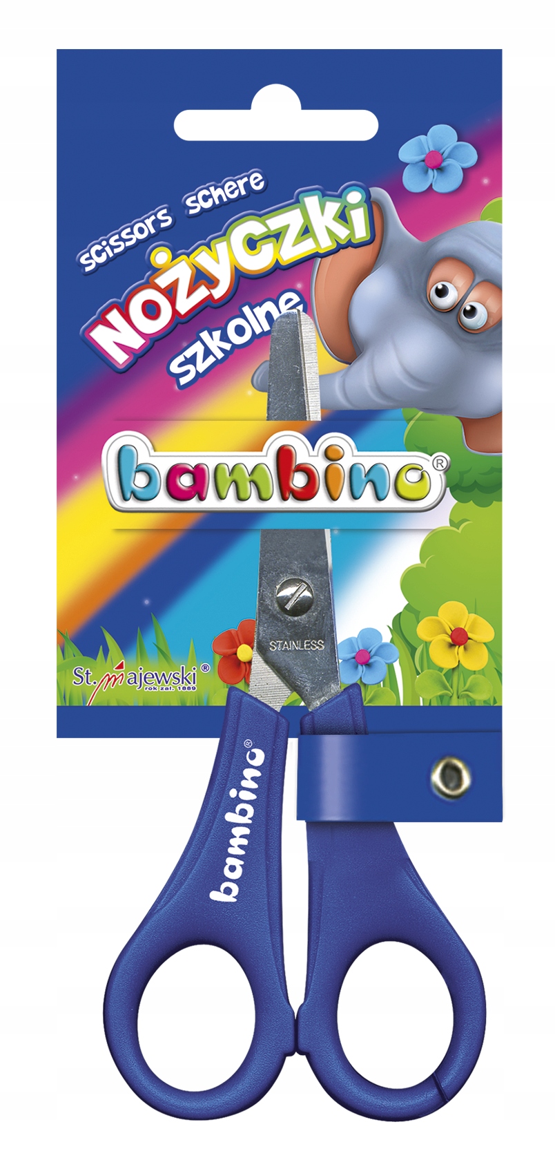 NOŻYCZKI SZKOLNE Z PODZIAŁKĄ BAMBINO Marka Bambino