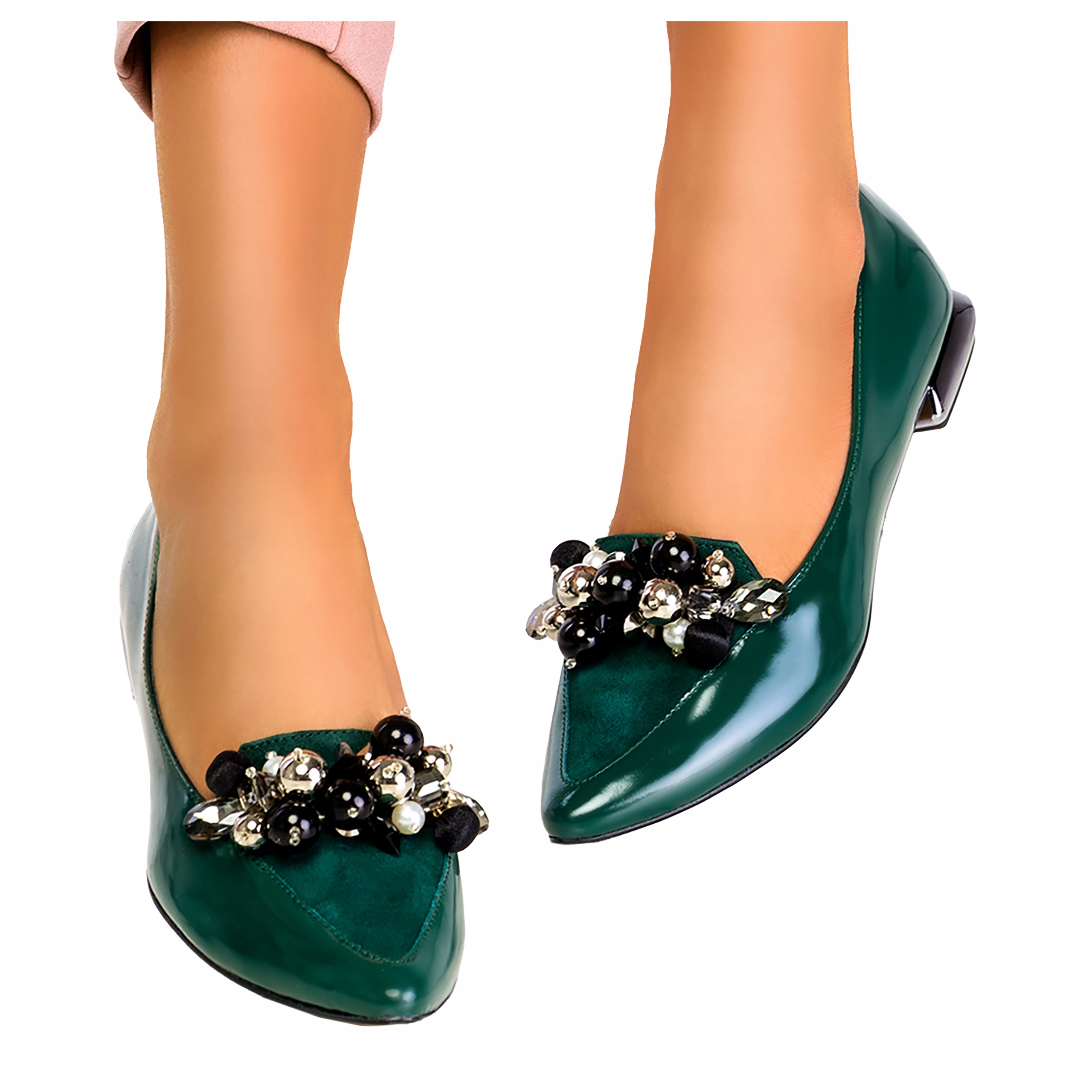 Kožené Baleríny S Krystalky Pl Špic New vel. 38