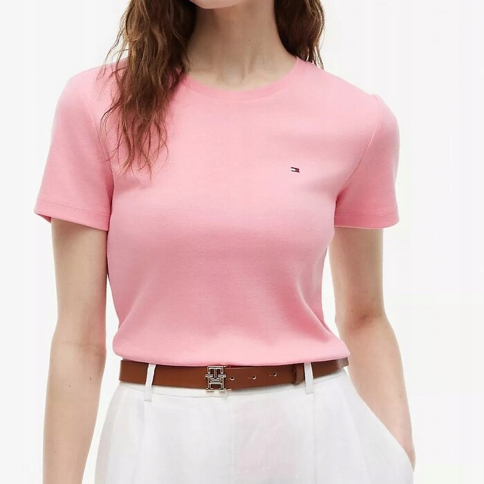 Tričko Tommy Hilfiger bavlněné, růžové, dámské, klasické, M (nové)