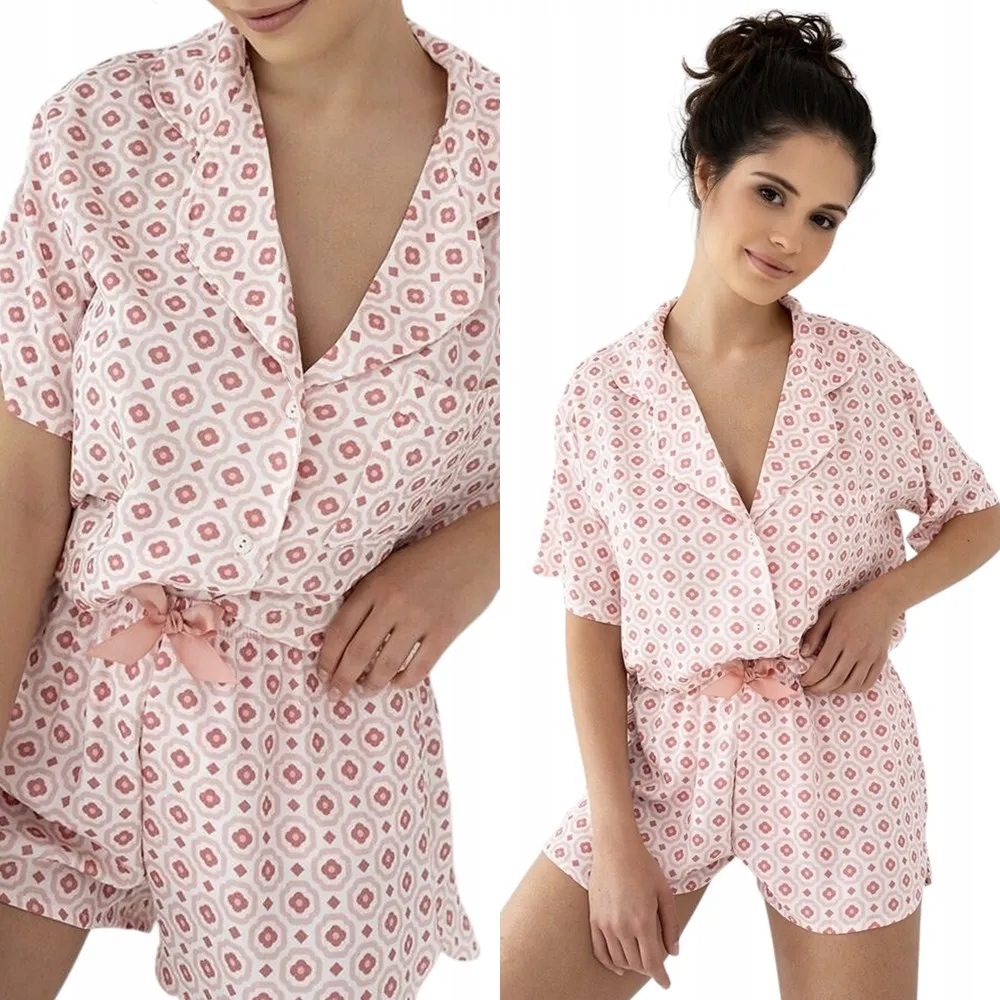 Dámské bavlněné rozepínací pyžamo Sensis Penelopa S 36 Růžová