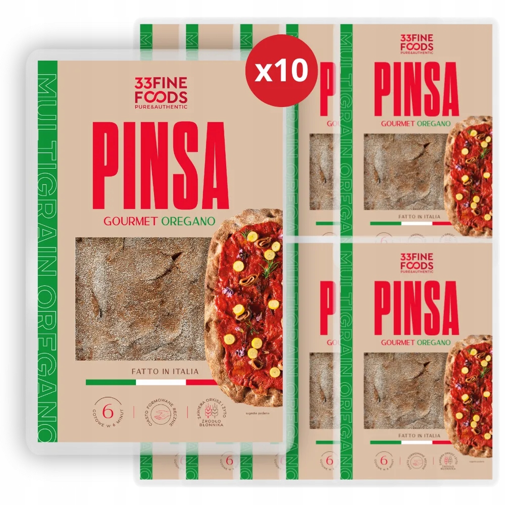 Pinsa Gourmet Multigrain z Oregano 230g Zestaw 10 Sztuk