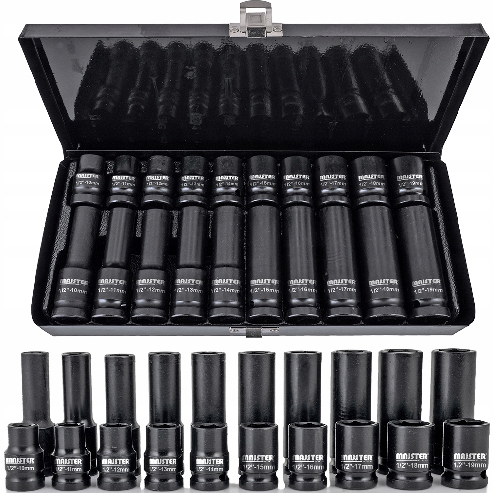 Nasadki Udarowe Zestaw Nasadek Udarowych 1/2 Długie i Krótkie 20EL MP0603