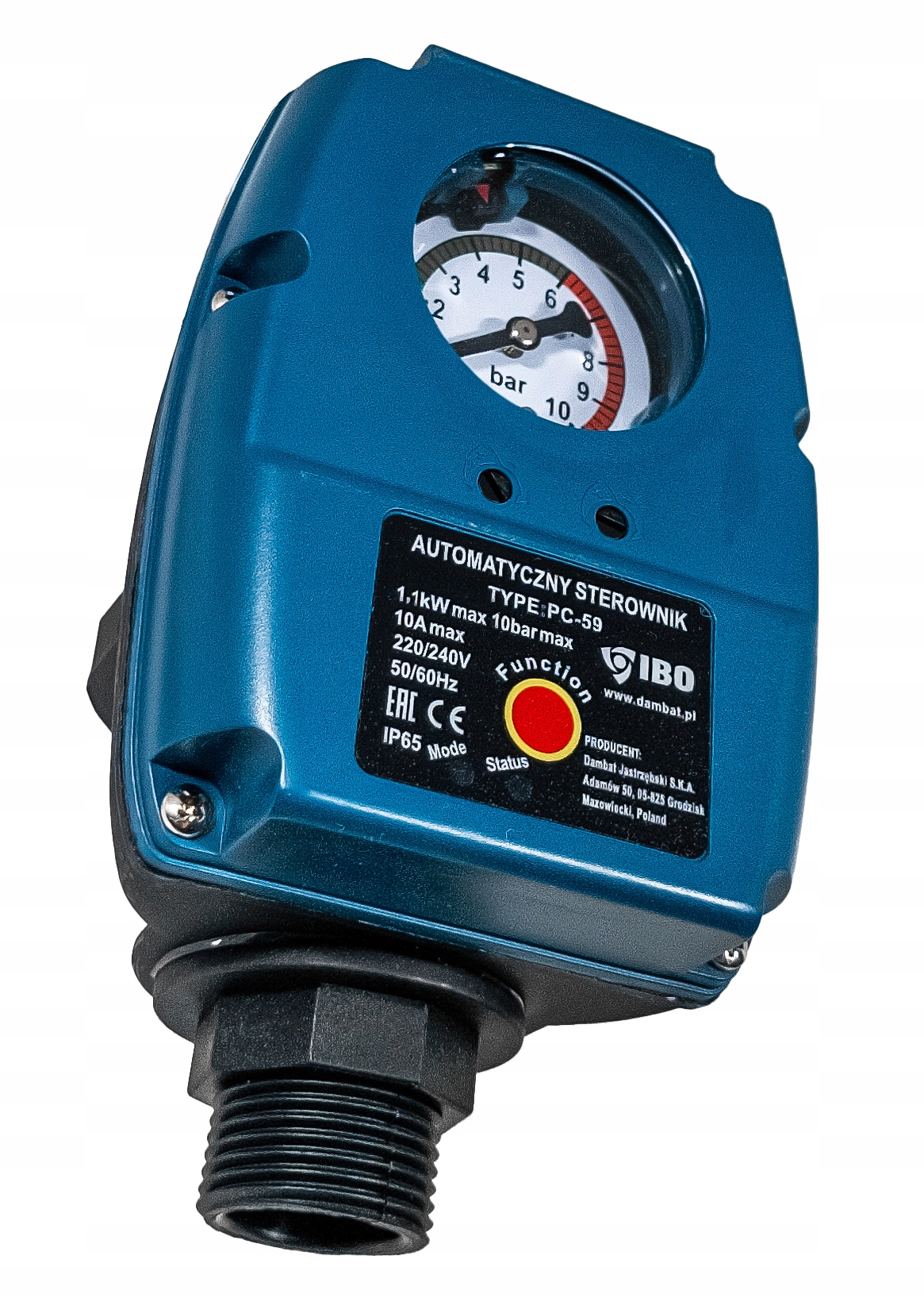 WŁĄCZNIK WYŁĄCZNIK CIŚNIENIOWY STEROWNIK AUTOMATYCZNY SUCHOBIEG PC-59 POMPY Liczba obsługiwanych sekcji 1