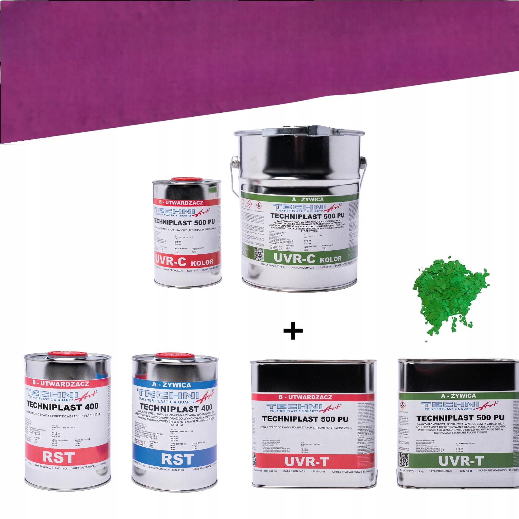 Sada polyuretanových pryskyřic na balkon terasu 5 m2 s vločkami