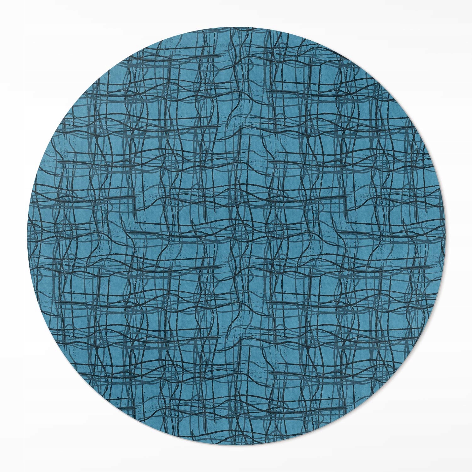 Okrúhly vinylový koberec Vzor tkaniny nepravidelné nite materiálu ⌀ 110 cm