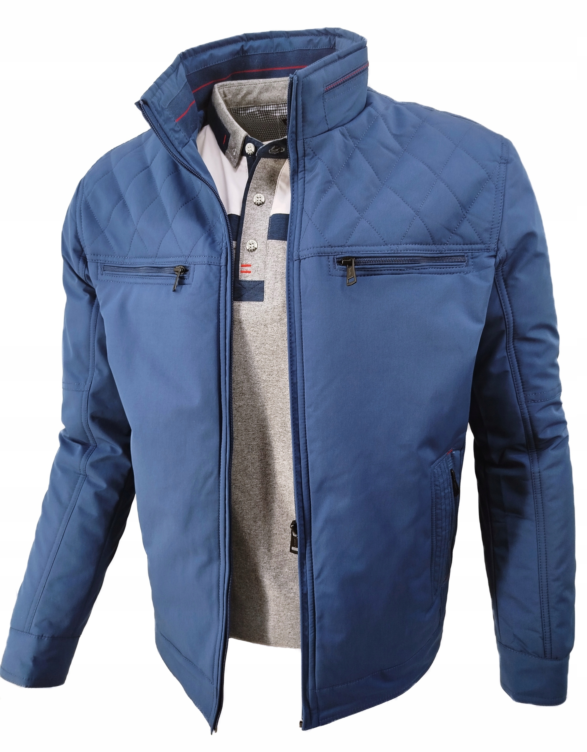 Pánská Podzimní Přechodová Bunda Jednoduchá Modrá 0750 M