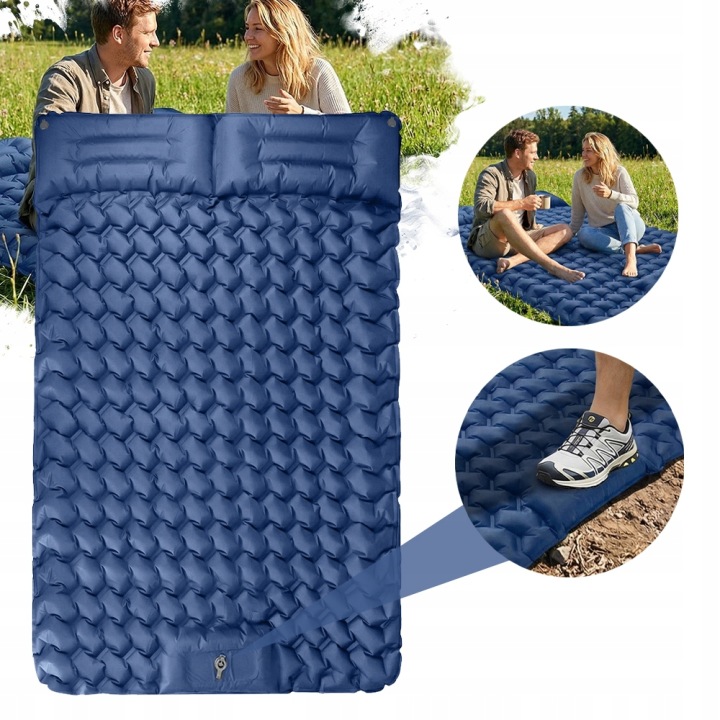 Matrace Nafukovací Dvoulůžková Kempingová Turistická Podložka 196x125 cm