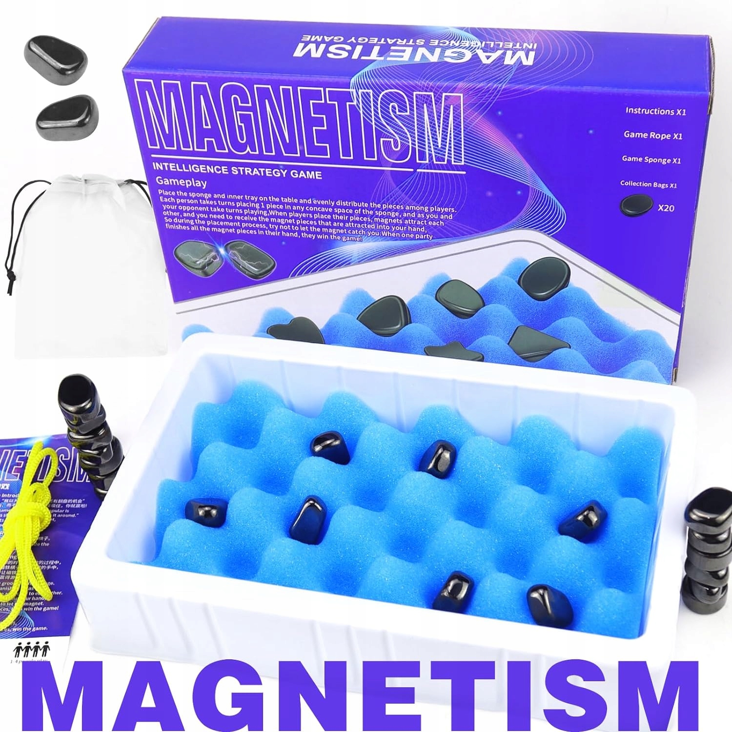 MAGNETYCZNA SZACHOWNICA KAMYKI MAGNESY ZABAWA GRA DLA DZIECKA PODRÓŻNA FUN Nazwa MAGNETISM INTELLIGENCE STRATEGY GAME