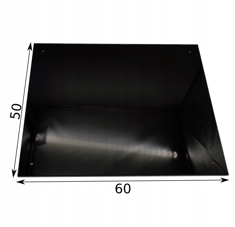 

Panel szklany do kuchni Czarny 60x50cm otwory fi6