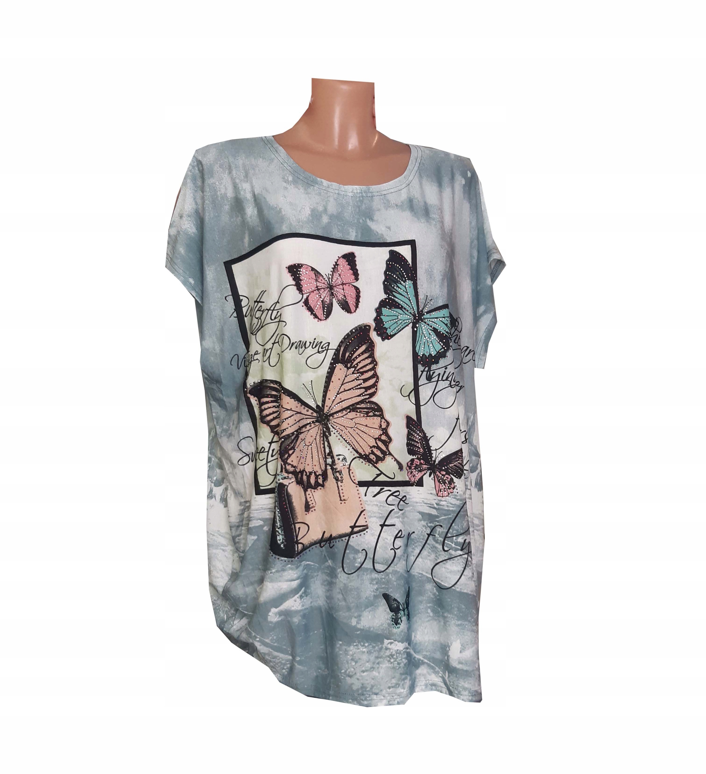 

Bluzka Tunika kobieca cyrkonie motyl XXL/XXXL