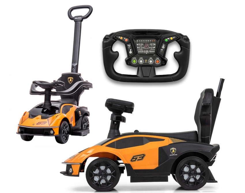 Milly Mally Pojazd z rączką Lamborghini Essenza Sc V12 Orange roczek