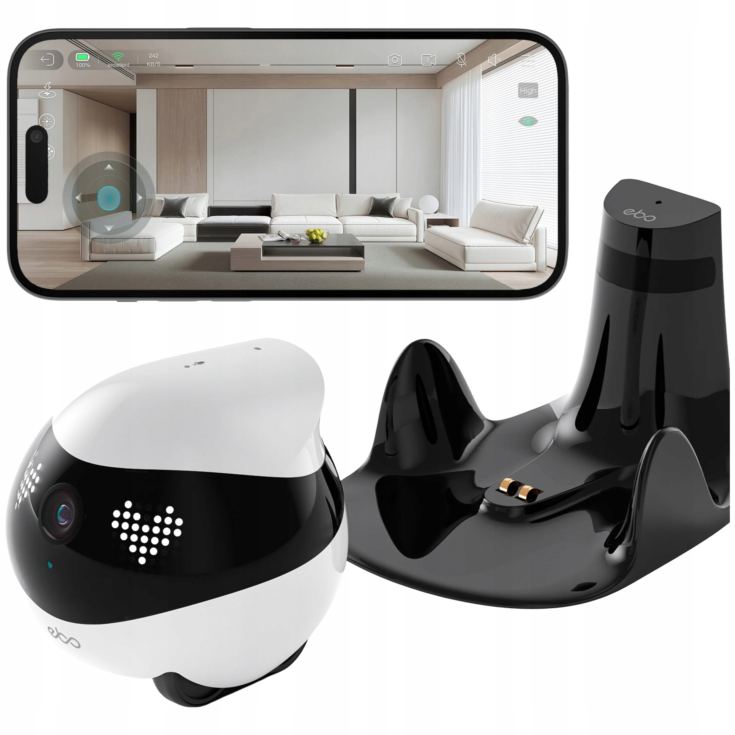 Kamera EnaBot Ebo Air 2 Mobilní Monitorovací Robot s Ai Wi-Fi Ip