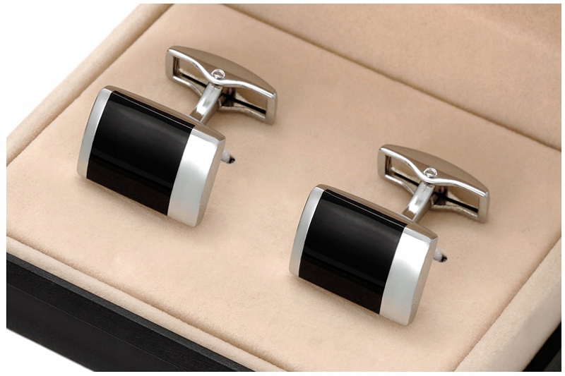 MODNE Spinki do Mankietów Koszuli +PUDEŁKO SKP15-1