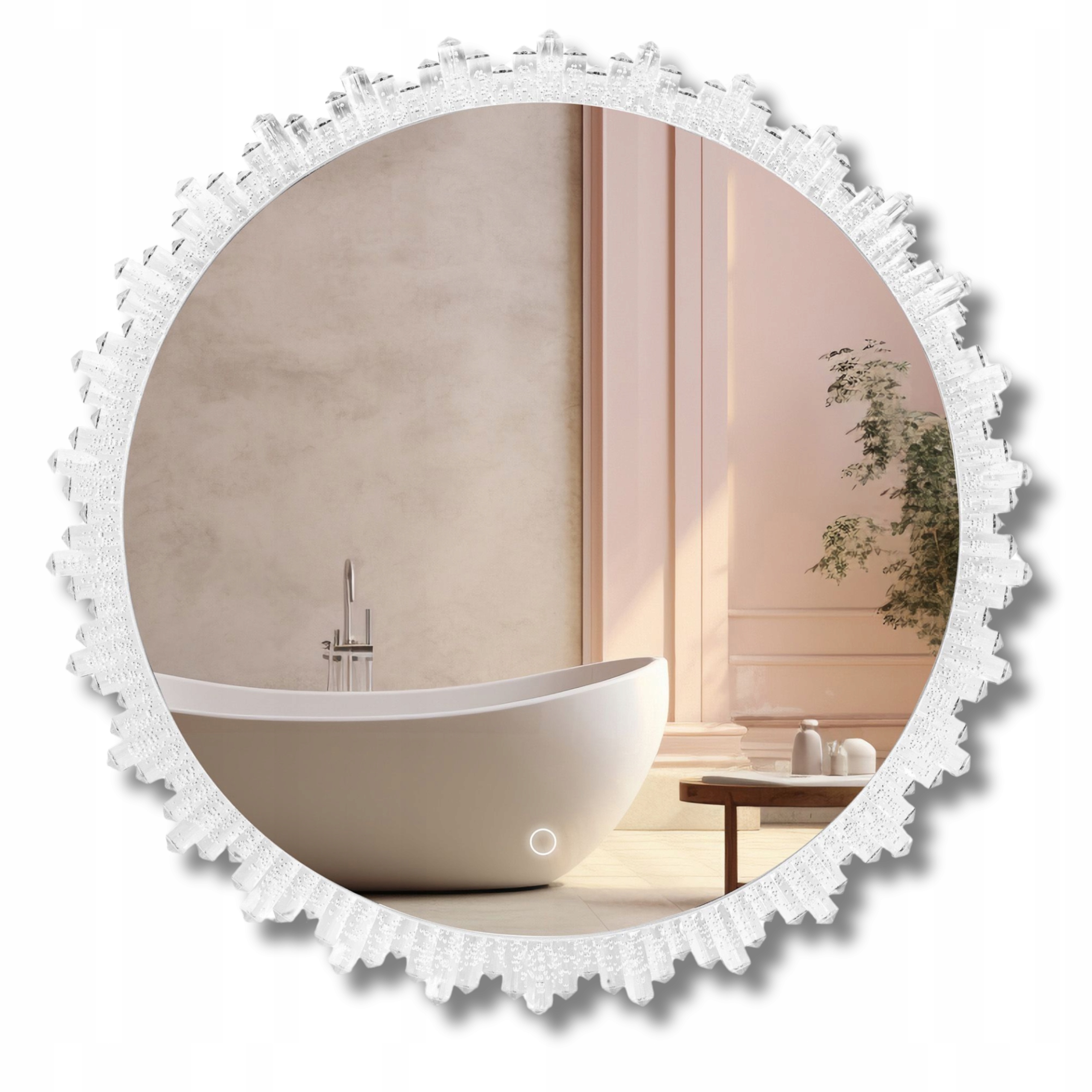 Zrcadlo Do Koupelny Rea YH-3564 Led Kulaté Kolo 60x60 cm Dotyk