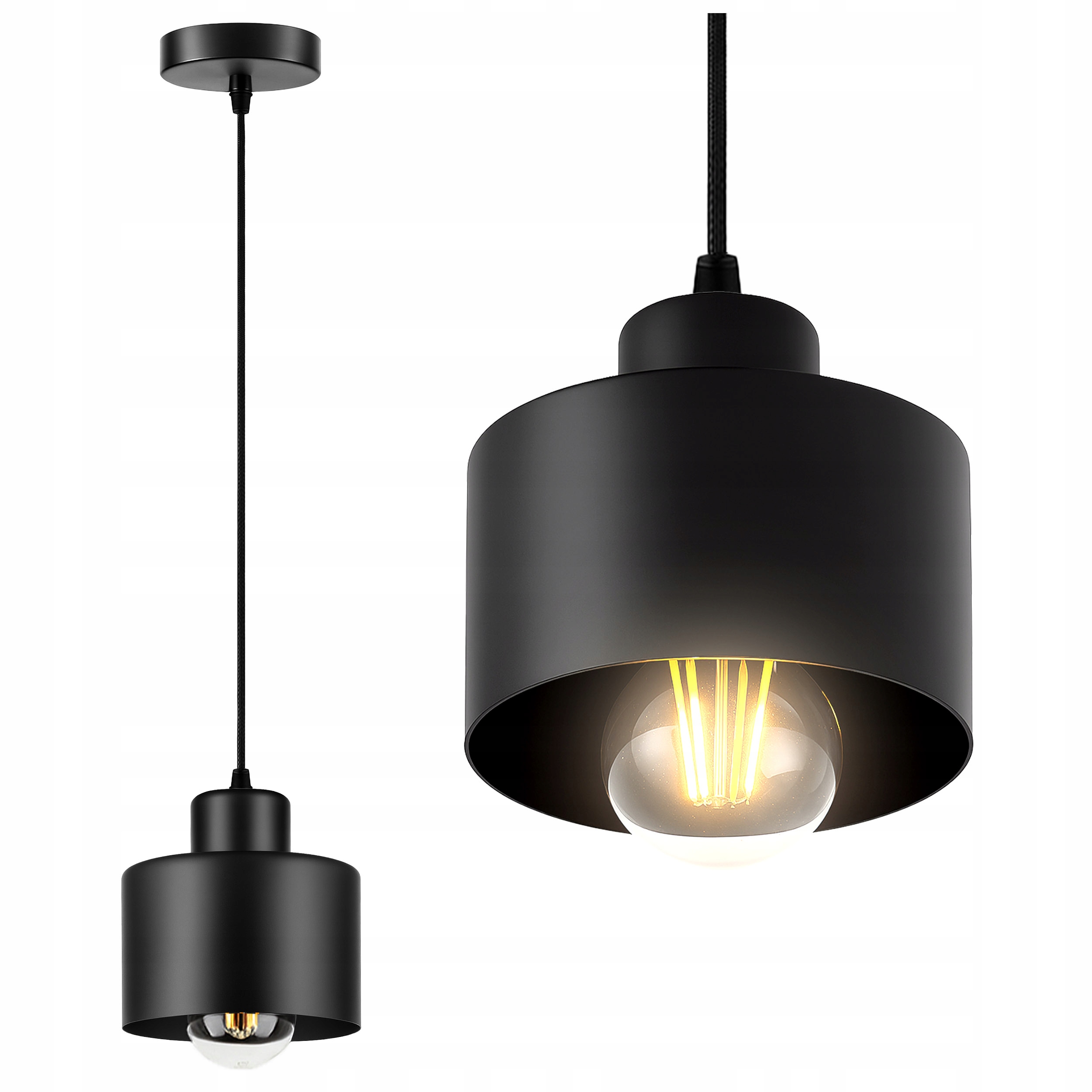 LAMPA WISZĄCA sufitowa ŻYRANDOL PLAFON LED E27 LOFT do kuchni, salonu