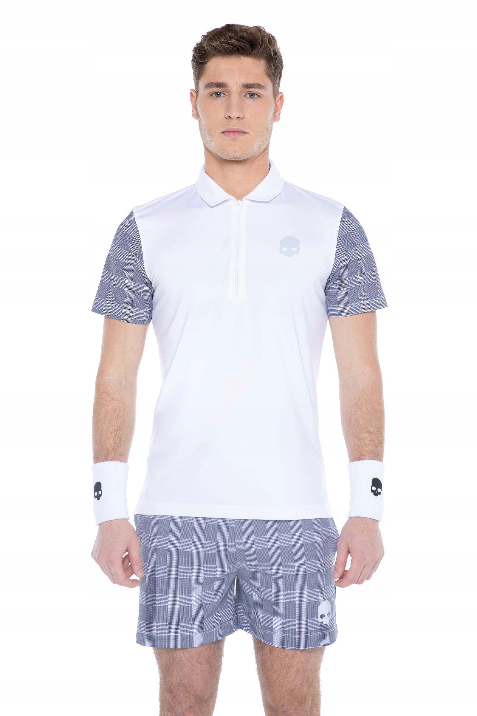 Koszulka ten. Hydrogen Tech Zipped Polo wht/bl XXL