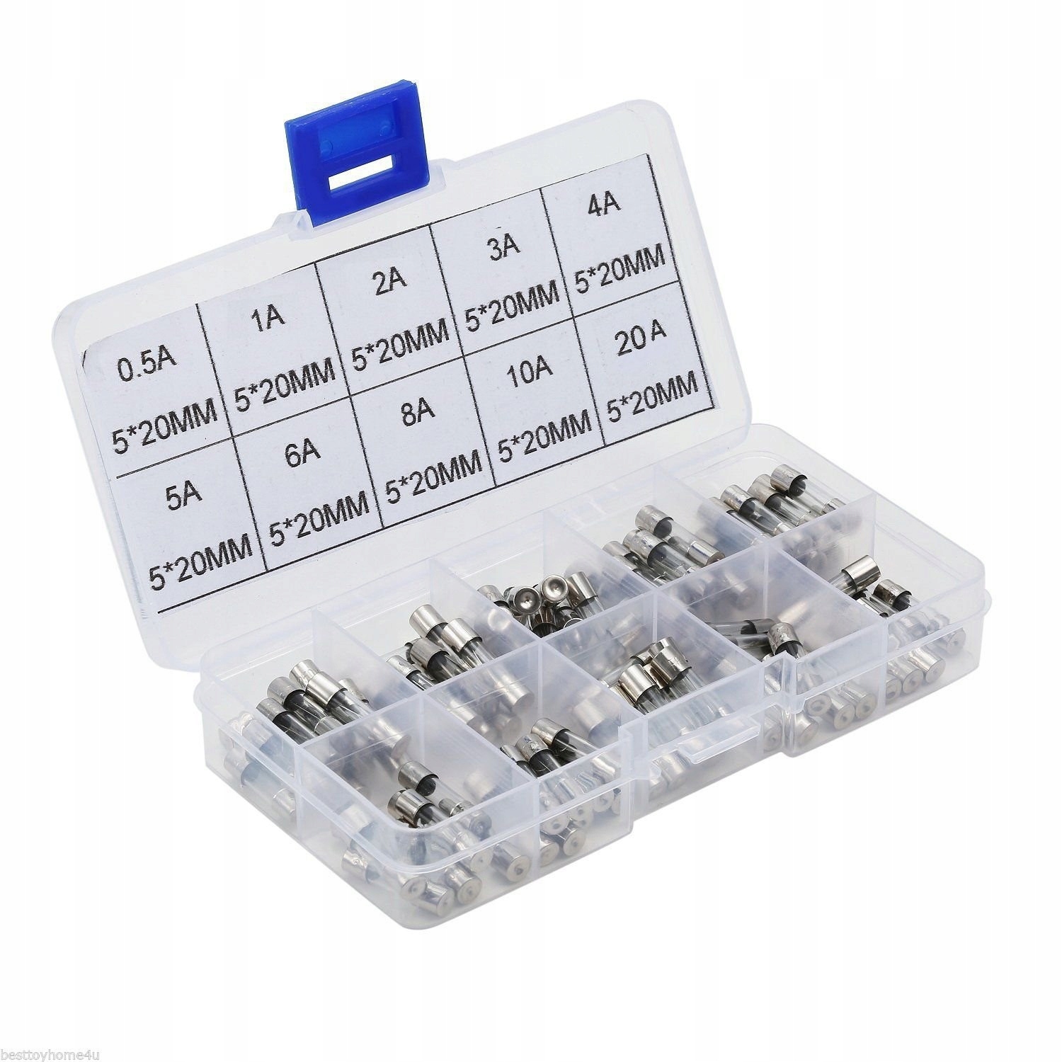 

Zestaw bezpieczników szklanych 5x20mm 100 sztuk