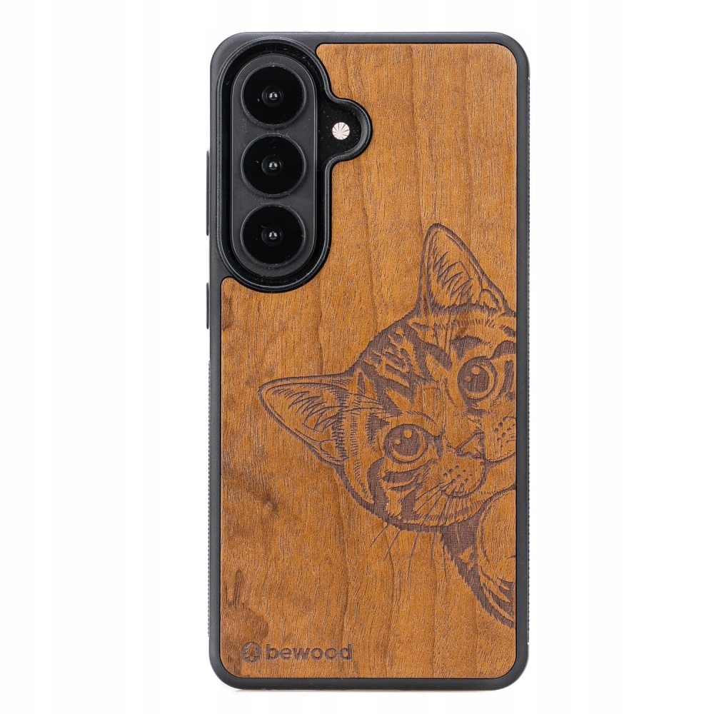 Dřevěné Pouzdro Bewood pro Samsung Galaxy S26 Plus Cat Lover Imbuia