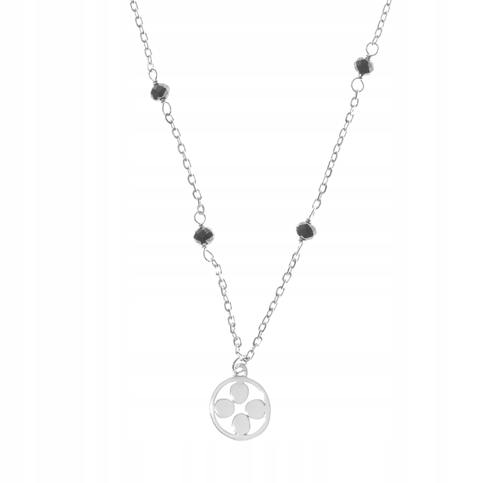 Stříbrný náhrdelník 925 Jetel v kruhu