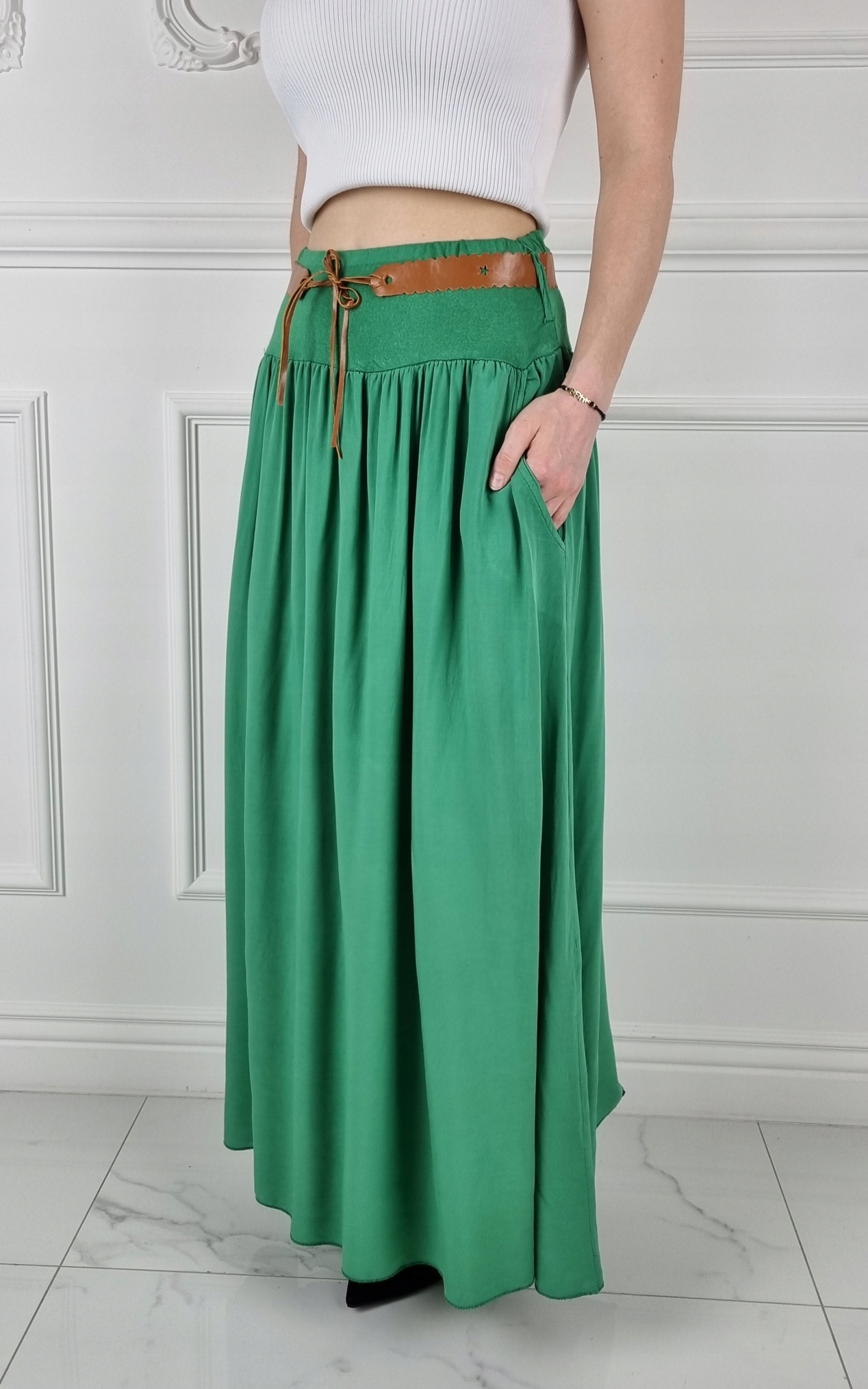 ZWIEWNA DŁUGA SPÓDNICA MAXI DO KOSTEK BOHO DAMSKA Długość maxi