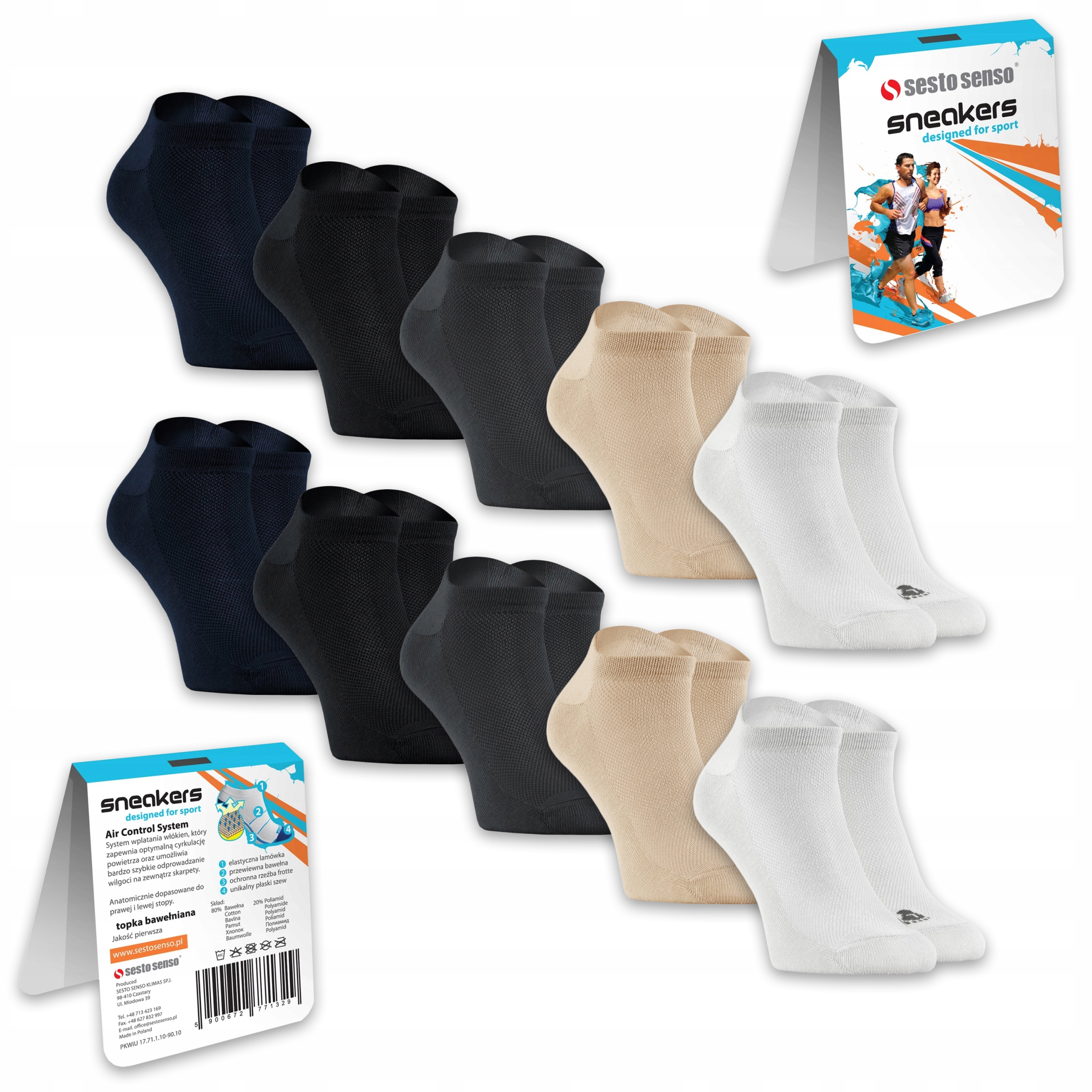 

Skarpety Stopki sesto senso Sneakers 10 par 38-40