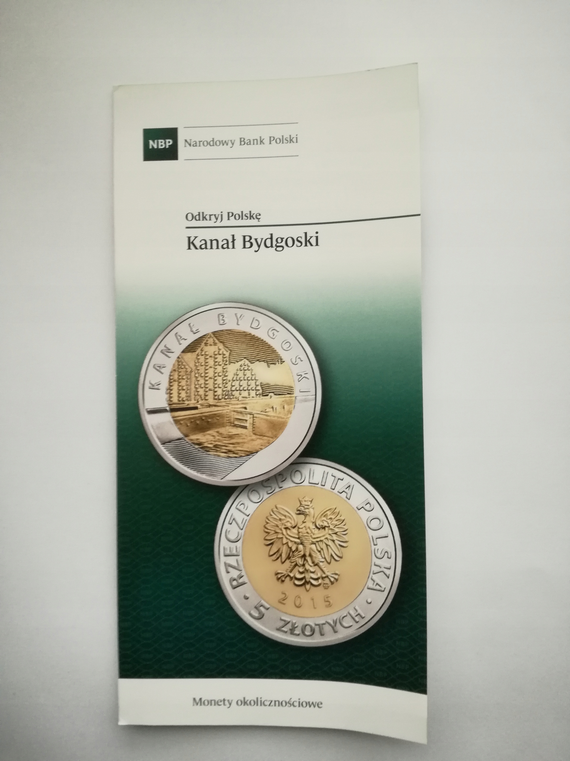 FOLDER DO MONETY 5 ZŁOTYCH- 2015- KANAŁ BYDGOSKI