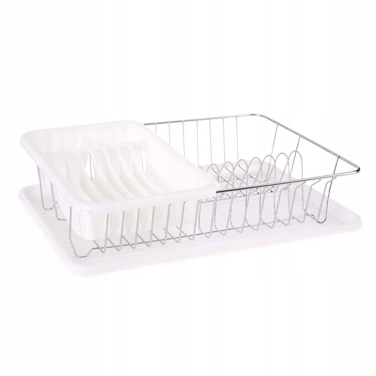 Odkapávač Na Nádobí kuchyňský s podnosem bílý Na Talíře