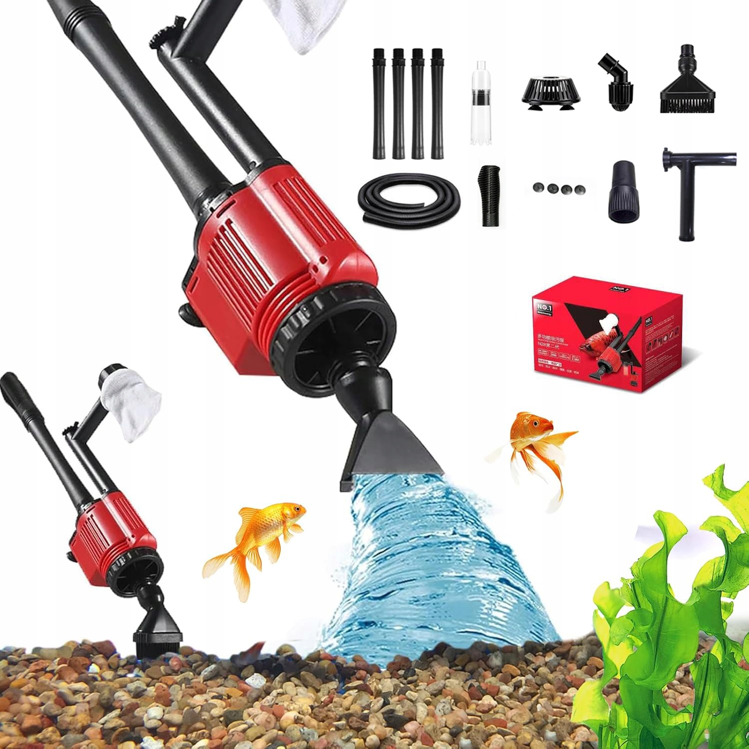 Elektrický Vysavač Do Akvária 6V1 Sada Na Čištění Štěrku