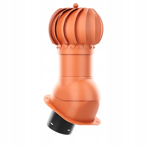 Rotačný krb Rotoline pre plechovú krytinu H fi 150 mm, guľovitý, tehlový
