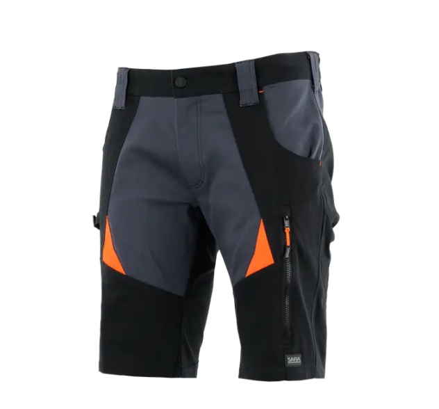 Krótkie Szorty Robocze Spodenki Cottonflex Sara r. L pomarańczowe wstawki