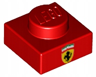 

Lego płytka 1x1 czerwona nadruk Ferrari 3024pb013